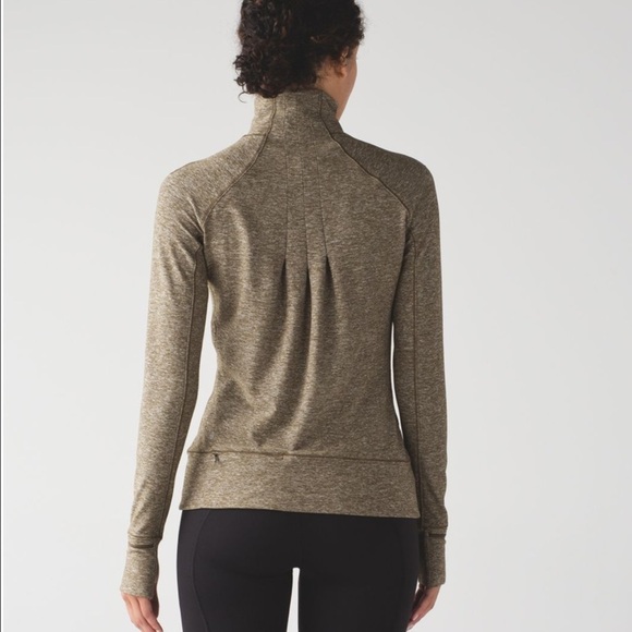 lululemon Rush Hour 1/2 Zip Pullover Heathered Military Green Sz 4 - Picture 3 of 16